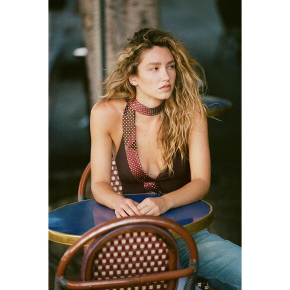 ZARA CHOKER TIE VEST TOP - Picture 3 of 8